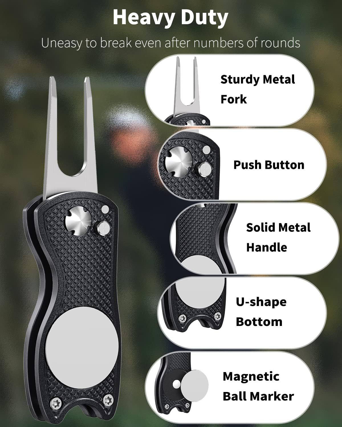 CADDURA Foldable Golf Divot Repair Tool