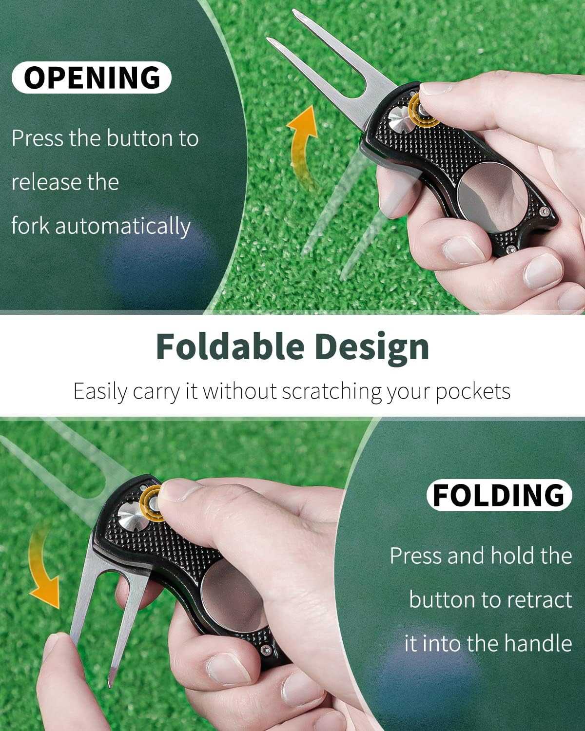 CADDURA Foldable Golf Divot Repair Tool